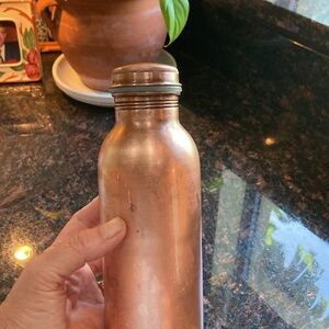 Copper water bottle 28oz- polished up nicely with a little barkeepers